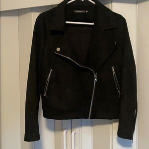 Black suede zip up jacket